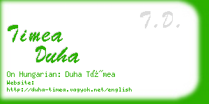 timea duha business card